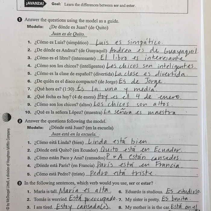 Spanish 2 realidades workbook answers