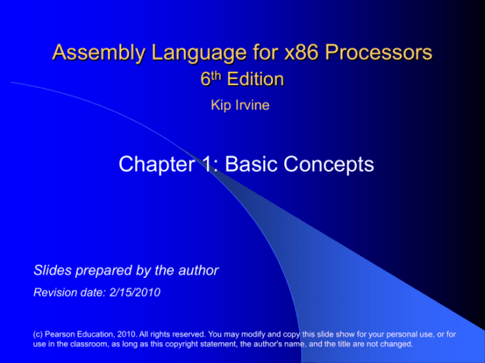 Assembly language for x86 processors 8th edition