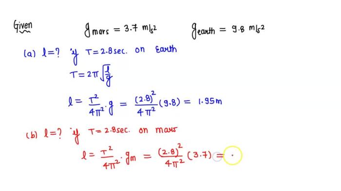 The free fall acceleration on mars is 3.7 m s2