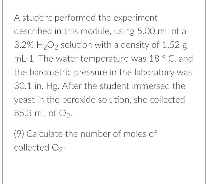 In an experiment a student mixes a 50.0 ml sample